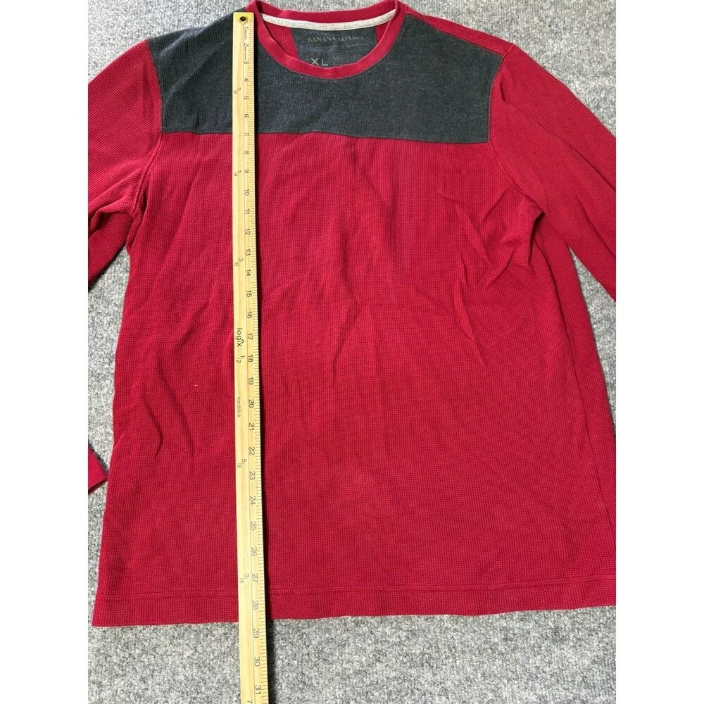Banana Republic Sweater Mens XL Red Long Sleeve Pull Over Thermal
